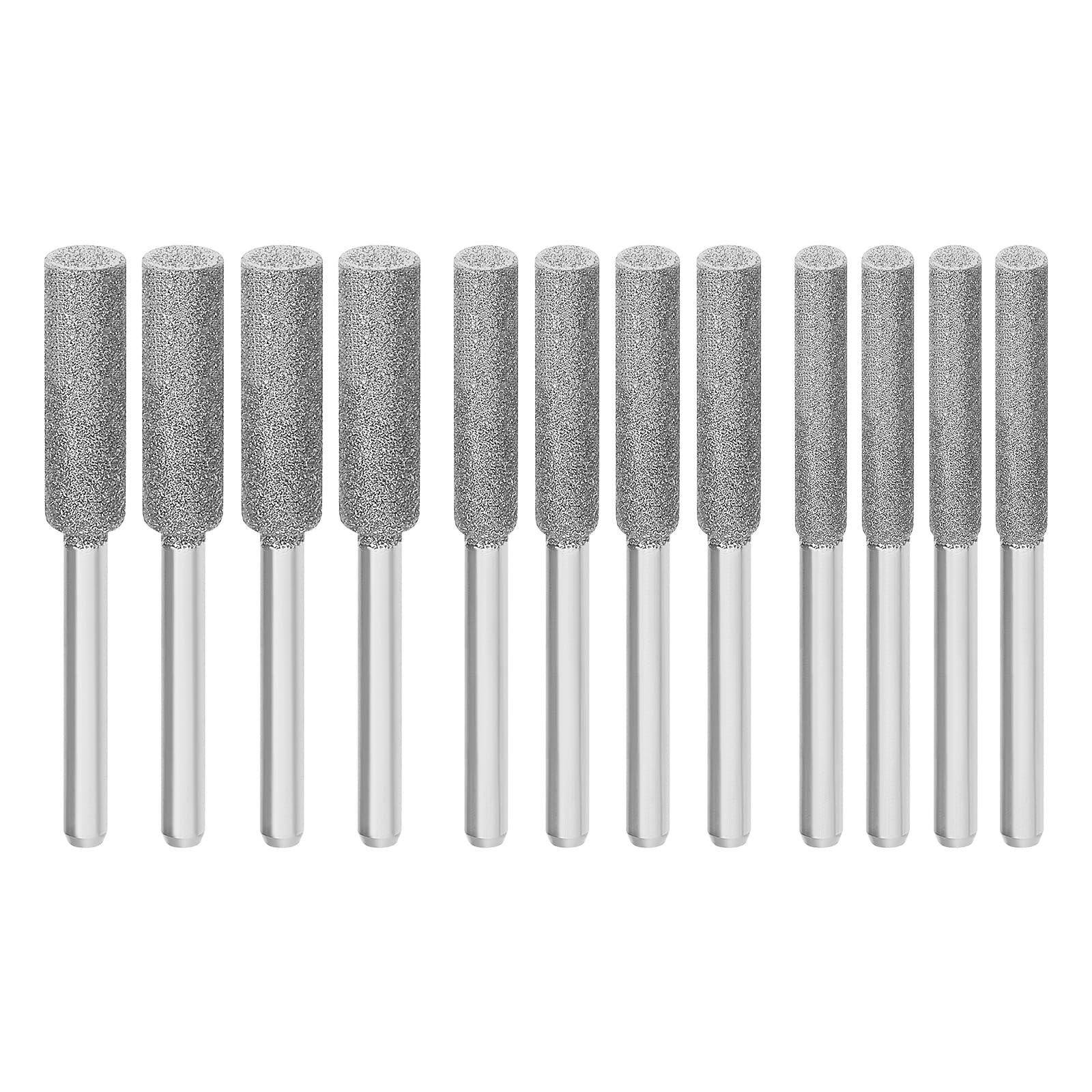 VGOL 12pcs 4.0mm 4.8mm 5.5mm Diamond Chainsaw Sharpener Burr Grinding Stone File Sharpening Polishing Grinding Tool for Chainsaw Grinder