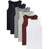 Cooraby 6 Pack Toddler Tank Top Kids Undershirts Soft Undershirt for Boys and Girls