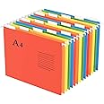 Oterri Hanging File Folders, A4 Size with 5 Elegant Colors to Choose, 1/5-Cut Adjustable Tab,15pcs Per Box