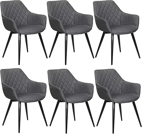 WOLTU Esszimmerstühle BH152dgr-6 6er Set Küchenstühle Wohnzimmerstuhl