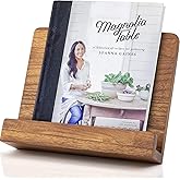 Beautiful Cookbook Stand for Your Kitchen Counter - Solid Wood Stand Easily Keeps Cook or Recipe Books Open for Convenient Cooking - Perfectly Fits Your iPad/Tablet and Enhances Any Kitchen Decor