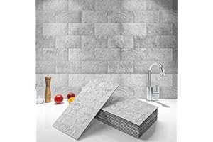 Art3d 102-Piece Backsplash Tile Peel and Stick for Stove Kitchen Bathroom Fireplace, 3in. × 6in. Stick on Subway Tile Natural