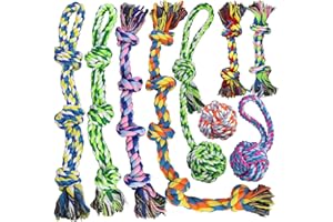 GASAPET Large Dog Rope Toys for Aggressive Chewers, Dog Toys Set for Large and Medium Dogs, Tough Natural Cotton Puppy Chew Toy for Chewing, Tug Toy 9 Pack