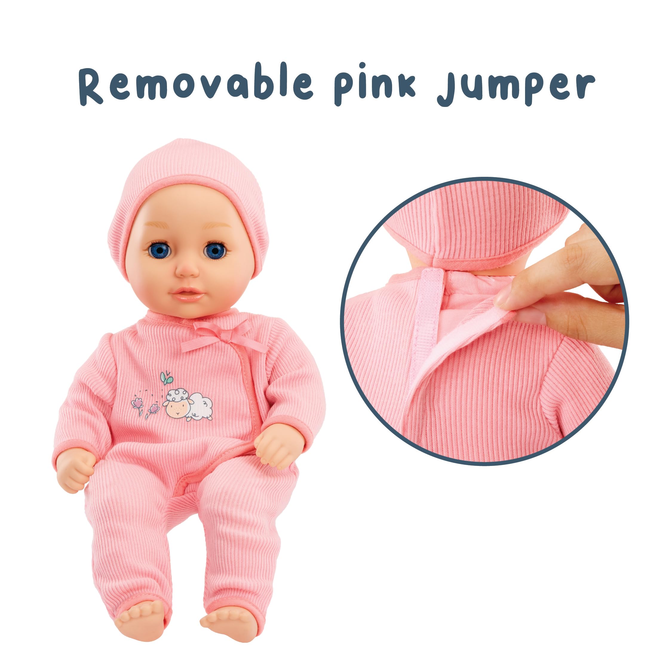 Baby Born My First Baby Annabell - Blue Eyes: Realistic Soft-Bodied Doll for Kids Ages 1 & Up, Eyes Open & Close, Doll with Bottle