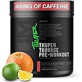 RAW Thuper Thavage Pre Workout Powder - High-Stim Preworkout with Creatine, Beta Alanine, L-Citrulline & Caffeine - Chris Bumstead Gym & Fitness Supplement for Men & Women - Citrus Grapefruit