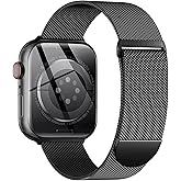 Zedoli Metal Band Compatible with Apple Watch Band 40mm 38mm 41mm 45mm 44mm 42mm 49mm for Women Men, Stainless Steel Milanese