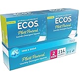 ECOS™ Liquidless Laundry Detergent Squares, Free & Clear, 114 Loads (57 Count, Pack of 2)