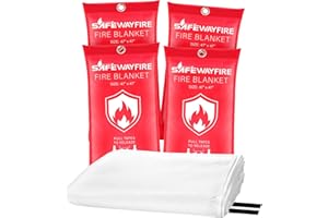 Safewayfire Emergency Fire Blanket - 4 Pack, 40'' x 40'' Fire Suppression Blanket for Kitchen, Fireproof Fiberglass Blanket for Home Safety, Swift Safe Fiberglass Fire Blankets