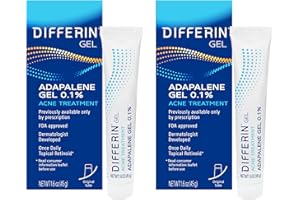 Differin Acne Treatment Gel, 60 Day Supply, Retinoid Treatment for Face with 0.1% Adapalene, Gentle Skin Care for Acne Prone Sensitive Skin, 15g Tube (Pack of 2) (Packaging May Vary)