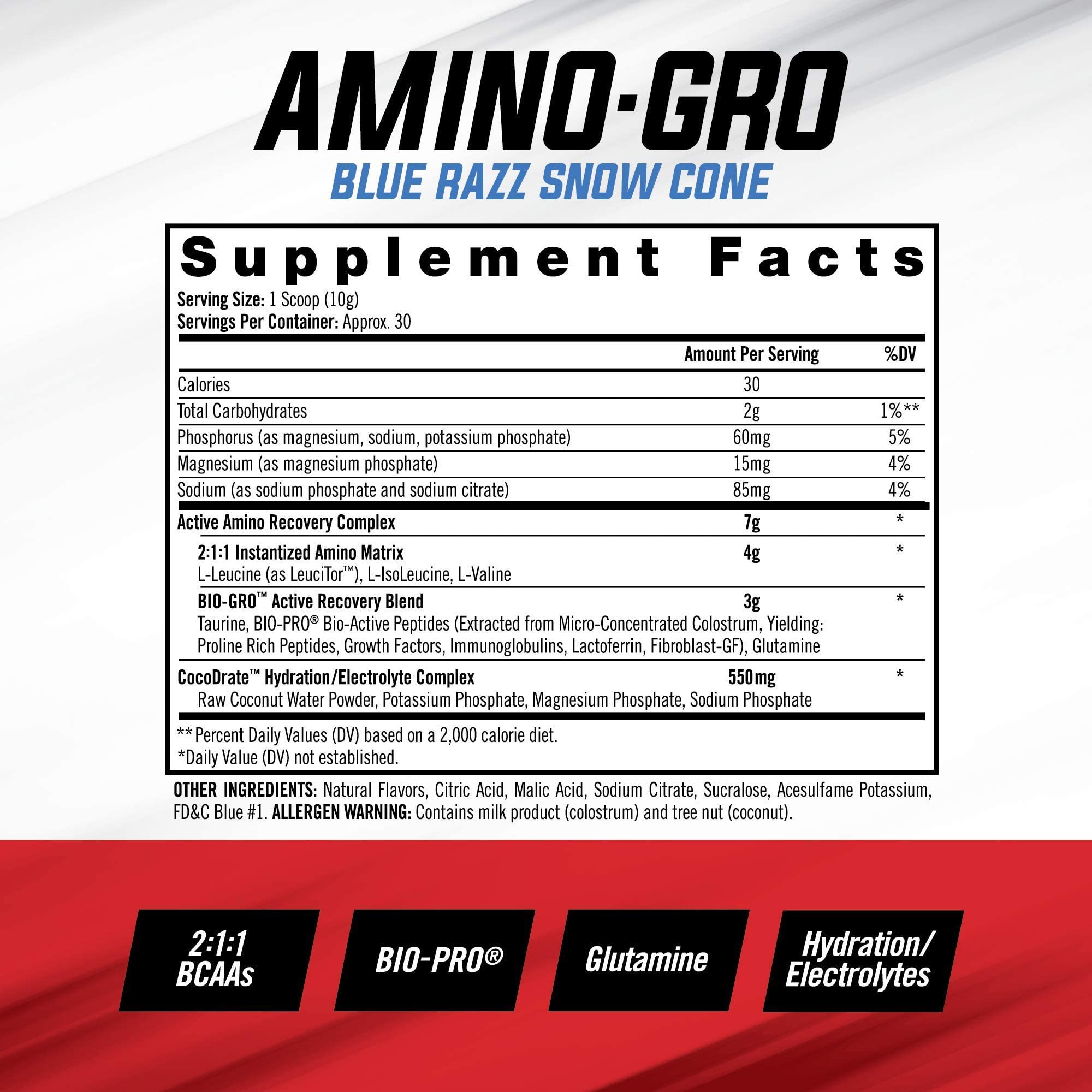 iSatori Bio-GRO Protein Synthesis Amplifier - Unflavored (60 Servings) & iSatori Amino-GRO BCAA Powder - Blue Razz Snow Cone (30 Servings)