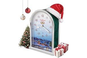 JUSTIME Luminous Peaceful Night 12 Song of Christmas Carols Table Mantel Clock Home Deco, Great for Gift (Green Marble)