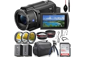 Sony FDR-AX43 UHD 4K Handycam Camcorder w/ 128GB Memory Card + Filters + Extra Battery & More