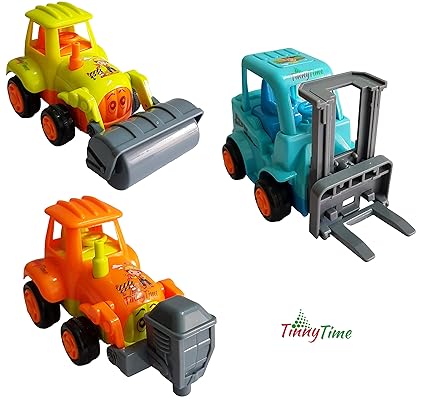 Tinny Time Unbreakable Construction Vehicle Automobile Car Toy Set