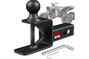 OCTORA ATV/UTV Trailer Hitch, Fits 2-inch Multi-Purpose Hitch Receiver,3-In-1Towing Ball Mount with 2-Inch Ball,5/8-inch Pin Hole