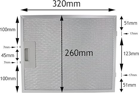 Spares2go Cooker Hood Metal Grease Filter Silver 3 X 260mm Amazon Co Uk Large Appliances