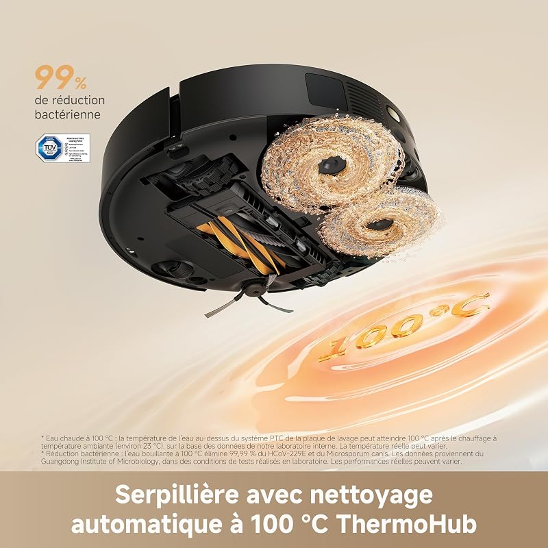 L50s Pro Ultra Robot Aspirateur Laveur, Auto-Nett serpillère 100 °C