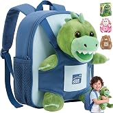 Joiedomi Toddler Backpack for Boys 2-4, 11" H Kids Backpack with Detachable Dinosaur Toy for 2 Year Old Boy Birthday Gift, Lightweight Perfect for Daycare Preschool Travel