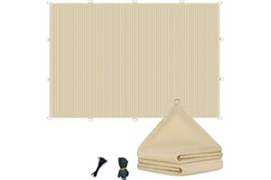90% 6x10ft Sun Shade Cloth with D-Rings, Reinforced Edge & Corner Webbing Sun Shades for Outdoor Patio, Breathable Pergola Sh