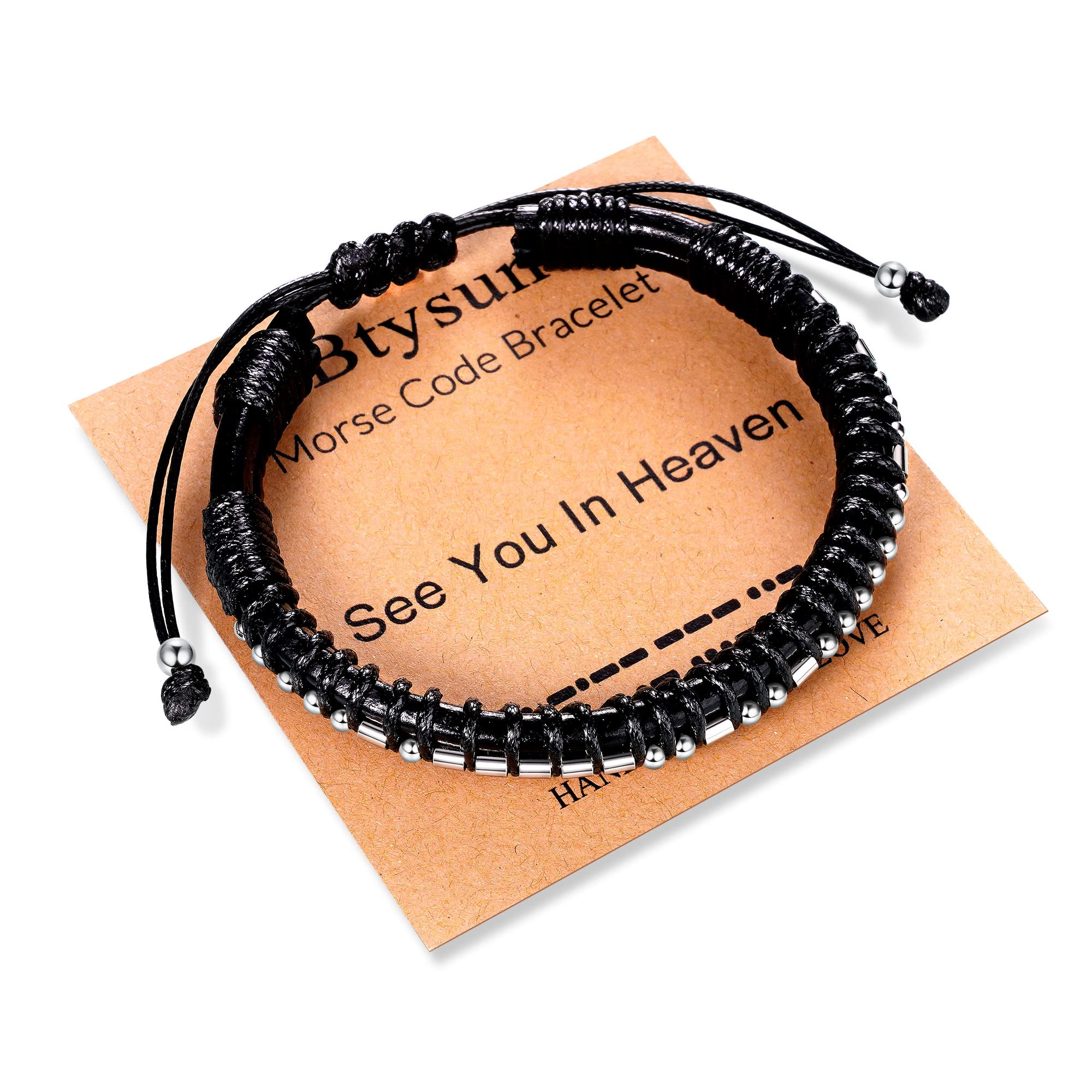 Btysun Morse Code Bracelets for Men Memorial Gifts for Loss of