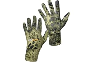 WOLFHUNT Lightweight Camouflage Hunting Gloves, Elastic Camo Gloves Touchscreen, Men/Women Anti-Slip Camouflage Archery Glove
