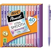 BIC Xtra-Smooth Mechanical Pencils, 0.7 mm Medium Point, 40-Count | No. 2 Lead Resists Smudging and Erases Cleanly, Smooth Reliable Writing, Pastel Barrels, Bulk Pack for Students and Teachers