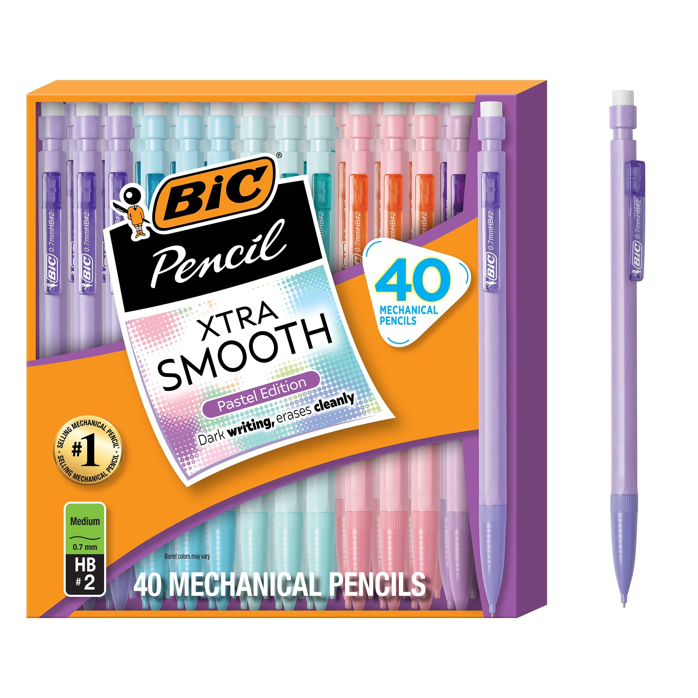 BIC Xtra Smooth Mechanical Pencil with Erasers, 0.7