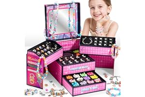 BLmukce Charm Bracelet Making Kit for Girls Ages 8-12, DIY Jewelry Making Kit & Art Craft Set with Beads, Charms & Necklace S