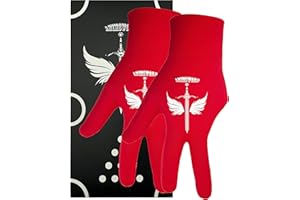 ANIMSWORD 2 Piece/Set Breathable and Comfortable Billiard Pool Gloves Fits on Left Hand for Snooker Cue Sport Glove.