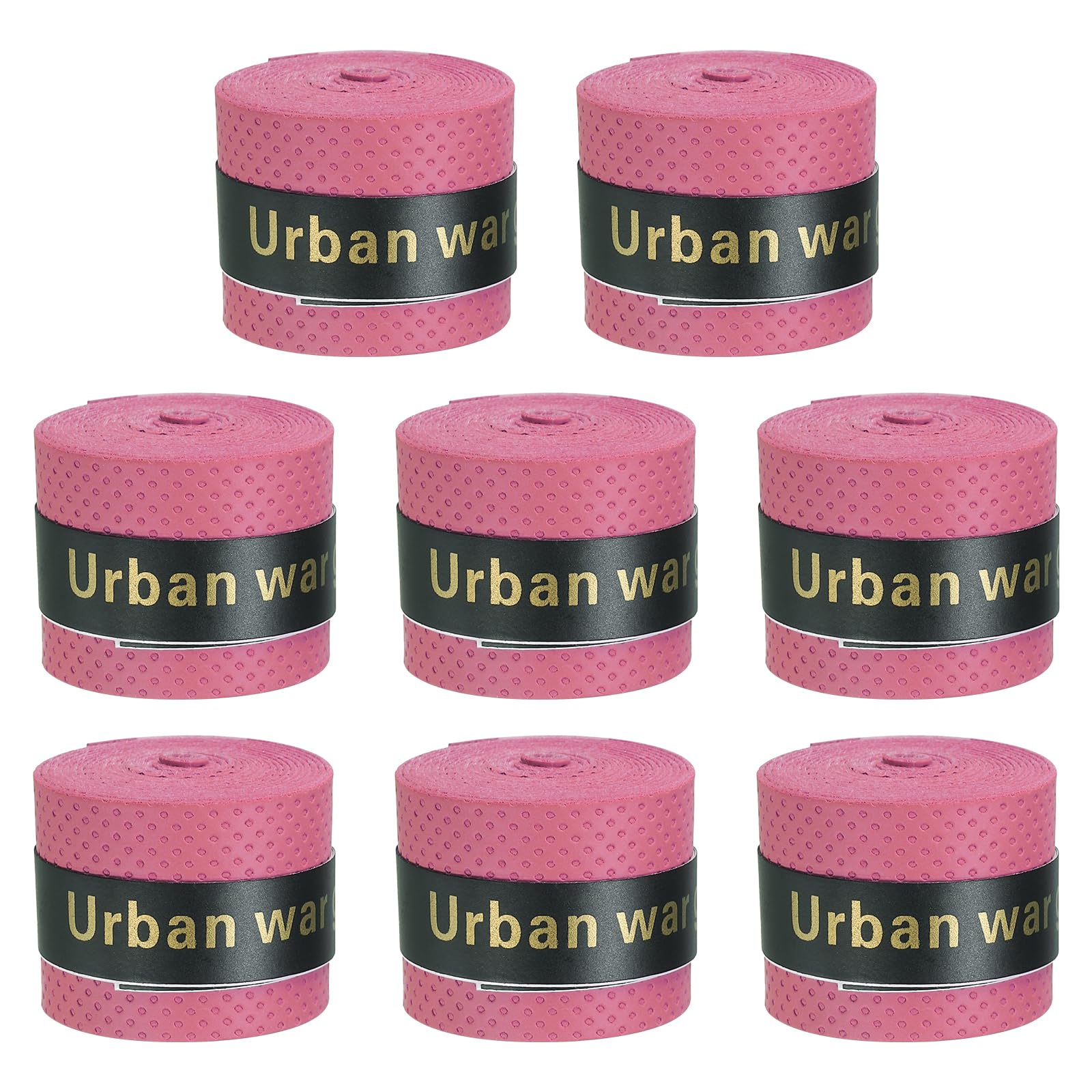 PATIKIL Tennis Badminton Racket Overgrip, 8 Pack Anti Slip Racquet Grip Tape Absorbs Sweat Drum Stick Tape Wrap for Drumstick Baseball Pickleball Paddle, Dark Pink