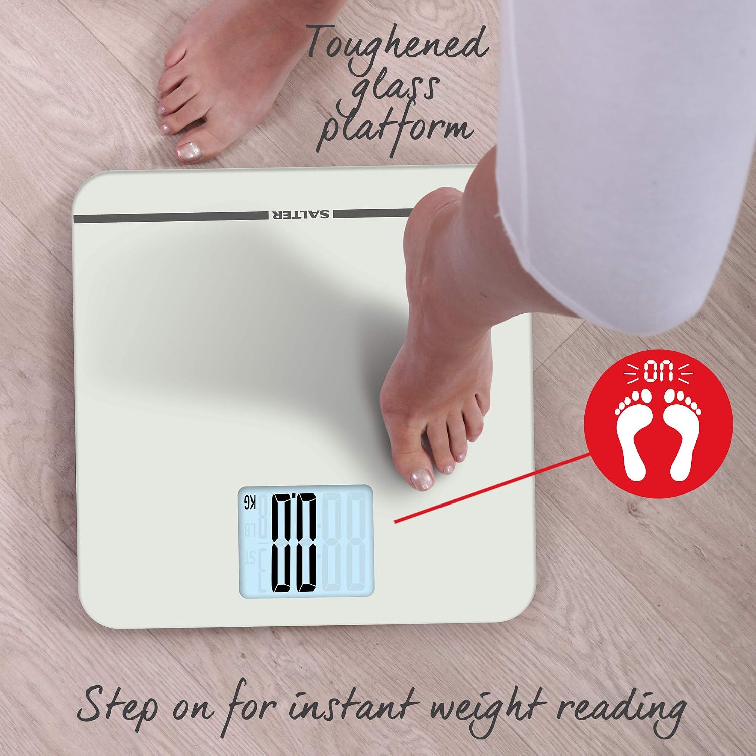 Salter Max Digital Bathroom Scale, Supersize LCD Display, 250 kg Capacity, Large Platform, Easy Read - Image 5