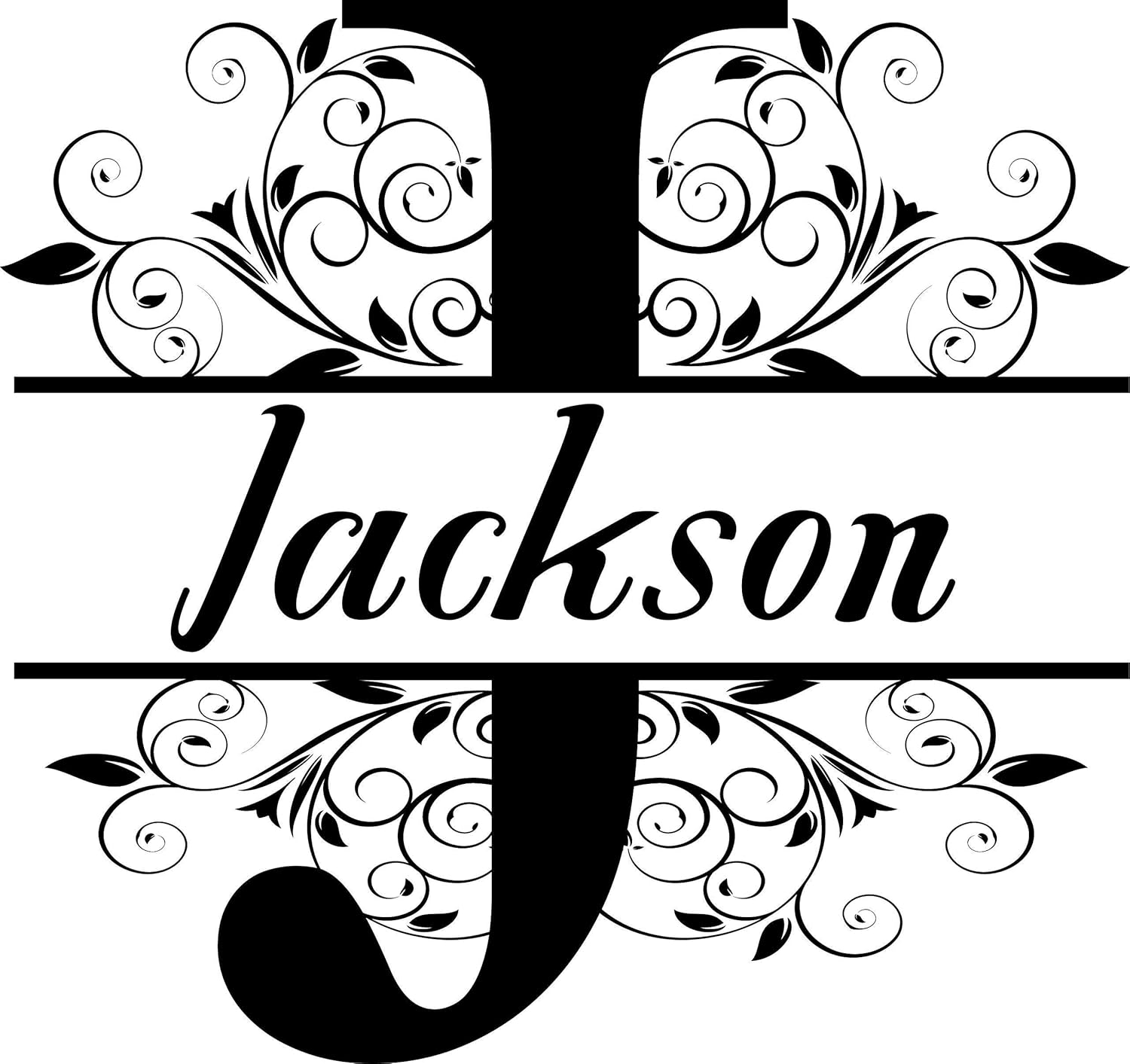 Full Name Monogram sticker or decal Paper Paper & Party Supplies