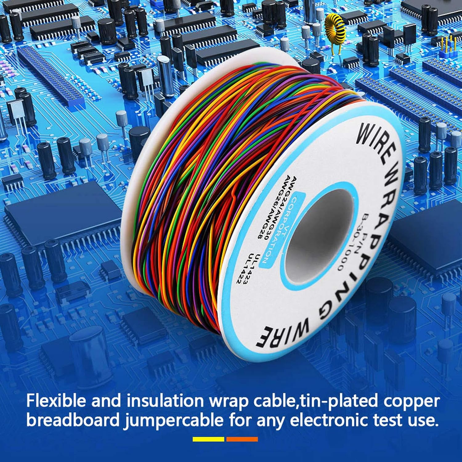 Colorful P/N B-30-1000 280M 8-Wire Colored Insulation Wrapping Copper Test Cable, for laptop motherboard, LCD display - Image 5