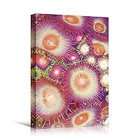 SIGNWIN Canvas Wall Art Green, Yellow, Red and Orange Underwater Coral Reef in Blue Sea Marine Life Ocean Realism Beach Closeup Colorful Neon for Living Room, Bedroom, Office - 12x18 inches