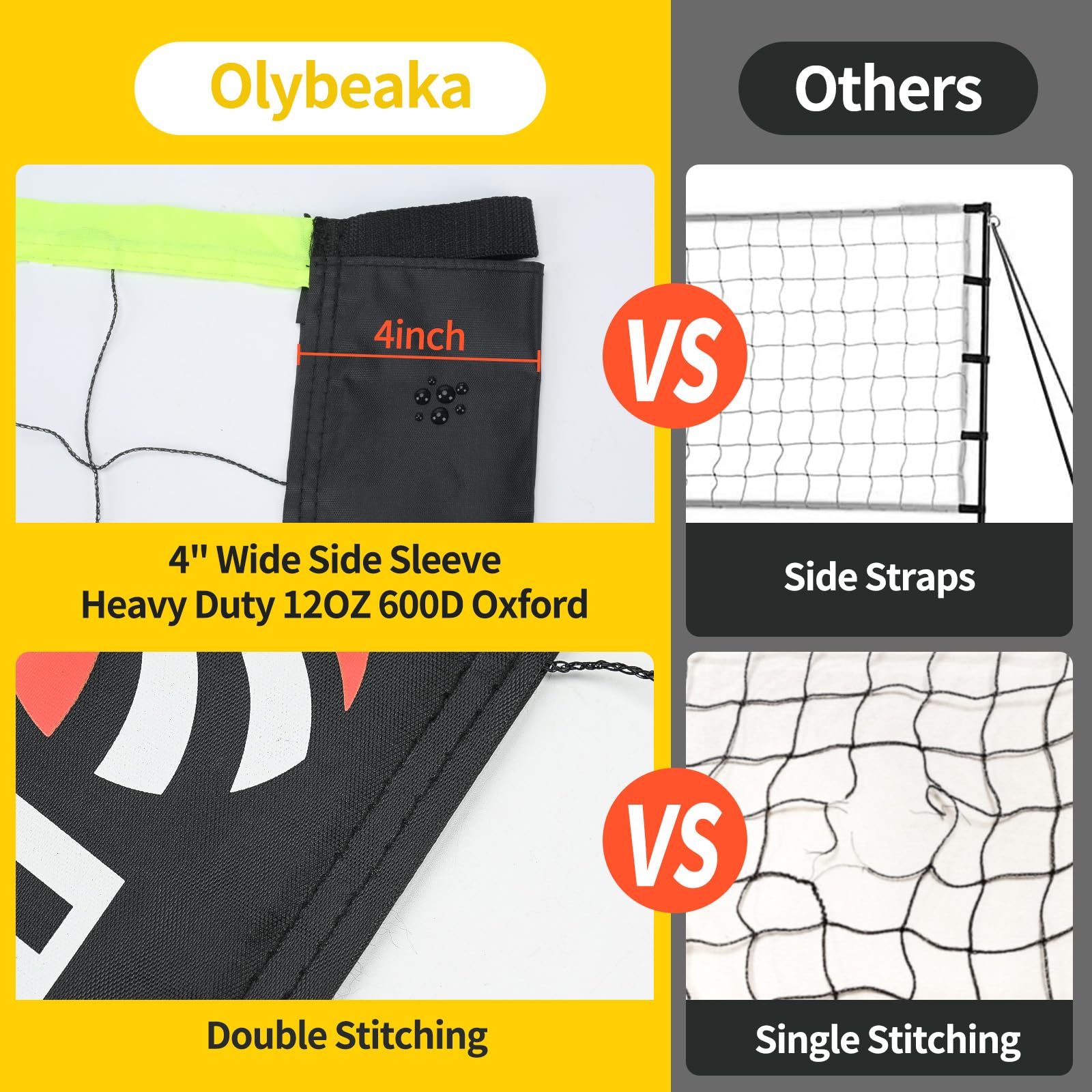 Regulation Size Portable Outdoor Volleyball Net Set System For Backyard Beach Wi - View #4