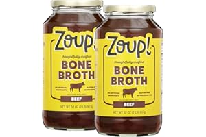 Beef Bone Broth by Zoup! Keto-Friendly, Gluten Free, Sugar Free, Non-GMO Clear Broth - Great for Stock, Bouillon, Soup Base or in Gravy - 2-Pack (32 oz)
