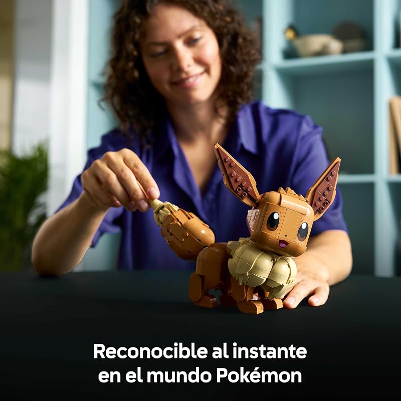 Pokémon Eevee - Kit de Construcción para Adultos - Maqueta 3D de Puzzle Anime - Figura Articulada con Extremidades, Orejas y Cola Móviles - Decoración de la Habitación - Regalo Gamer - 72151