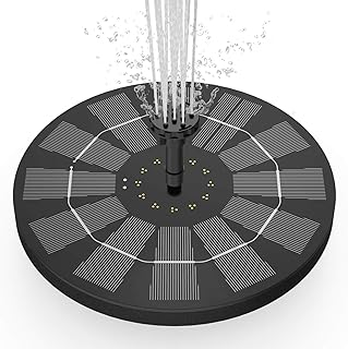 AISITIN Solar Springbrunnen mit 3.5W Solar Panel, Solar Teichpumpe Eingebaute 1500 mAh Batterie Wasserpumpe Solar Schwimmender Fontäne Pumpe mit 6 Fontänenstile für Garten, Vogel-Bad, Fisch-Behälter