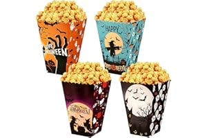 DECYOOL 24 Pcs Halloween Party Favors, Mini Halloween Popcorn Boxes Pumpkin Bat Witch Trick Or Treating Popcorn Candy Cookie 