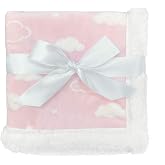 American Baby Company Heavenly Soft Chenille Sherpa Security Blanket (14" x 14"), Pink, Warm and Cozy for Boys and Girls