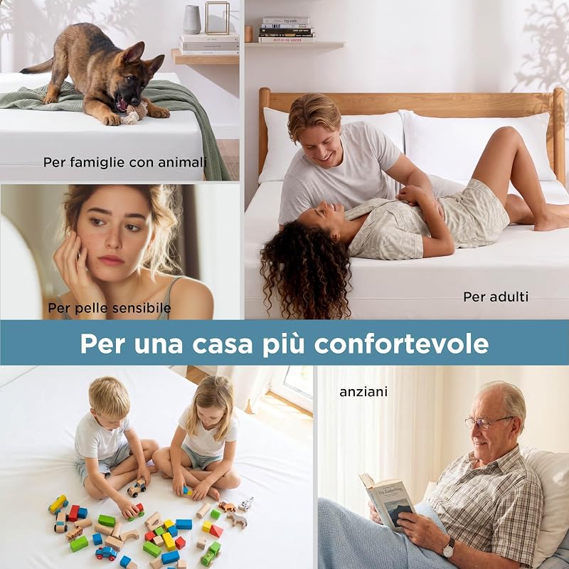 Coprimaterasso 90 x 200 x 30 cm - Protezione Anti Acari e Cimici