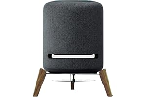 Alloery Universal Desktop Speaker Stand for Echo Studio,Sub,Homepod and All Suitable Sized Small and Medium Speakers,Wood Stand Sound Better Stable Wooden Mount Holder (Black Walnut with Metal Strip)