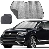 Big Ant Windshield Sun Shade,Car Window Sunshade as Bonus,Best Car Sun Shade Folded Front Window Shade Sun Visor Shield Shade Keeps Vehicle Cool-Black(55