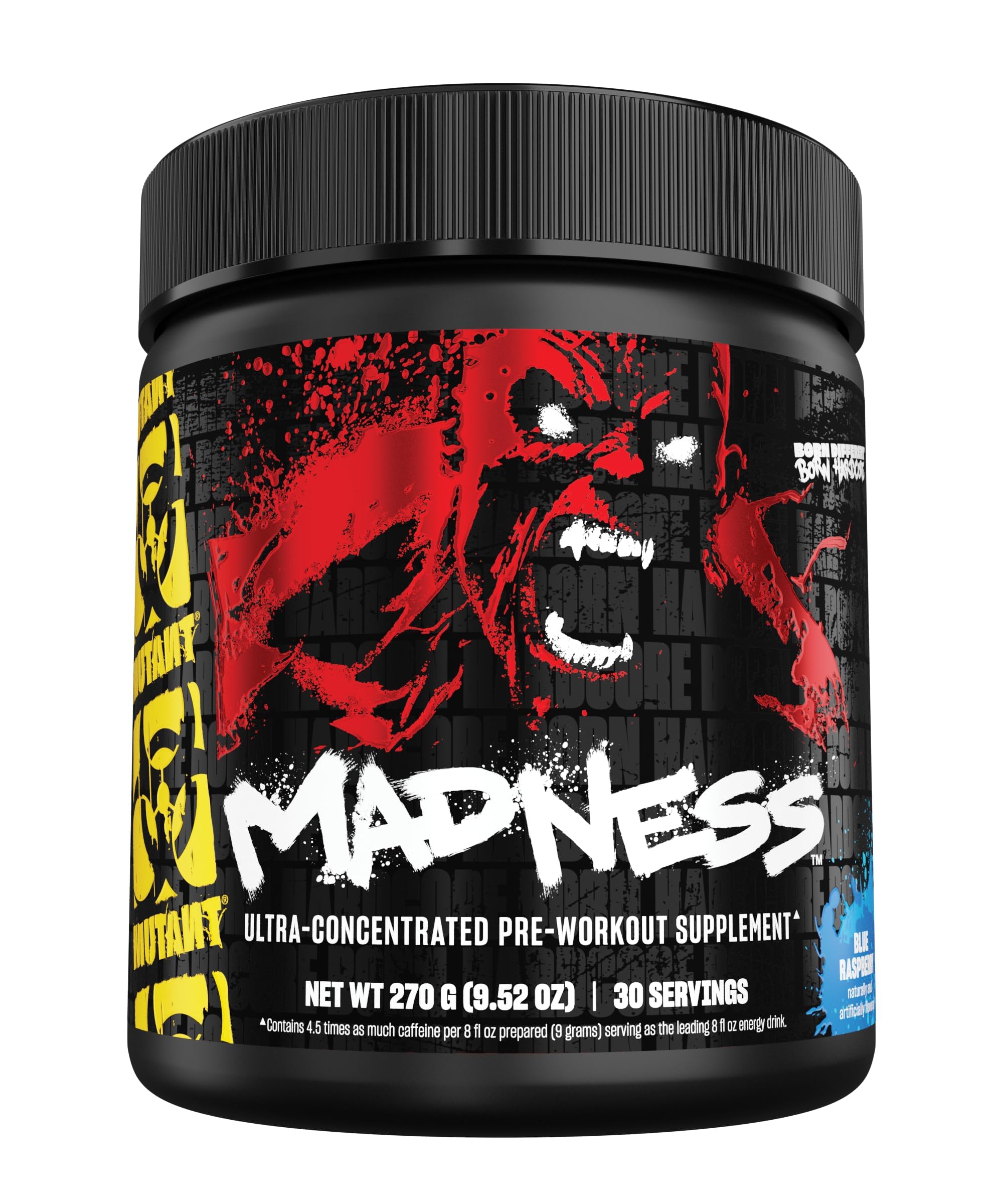 Mutant Madness | Pre Workout Powder Supplement Performance and Pump Blend Includes L-Citrulline, Beta-Alanine, Taurine, L-Tyrosine | 30 Serving | Blue Raspberry