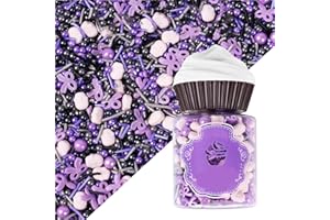 WERARU Halloween Sprinkles Skull Purple Sprinkles Sweets Cake Cupcake Toppers Cookie Dessert Sprinkles Decorations for Christmas Halloween Birthday Party Supplies 4.2Ounce