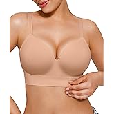 Popilush Bras for Women No Underwire Supportive Push Up Bralettes Wireless Full Coverage Plus Size T-Shirt Bra