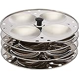 Tabakh Stainless Steel 4-Rack Idli Stand, Makes 16 Idlis