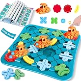 ROHSCE STEM Board Games Smart Logical Road Builder Brain Teasers Puzzle, Montessori Preschool Travel Toy Board Car Games for Kids Ages 4-8