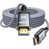 Highwings 4K Fiber Optic HDMI Cable 50FT Long Unidirectional HDMI Cord | High-Speed HDMI 2.0, 18Gbps, 48 bit, Braided, Ethernet, ARC, 3D, HDCP 2.2, ARC, HDR, Compatible with TV/ PS5/ Xbox/ Roku