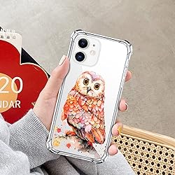 LuGeKe Cute Owl Print Case for iPhone 12