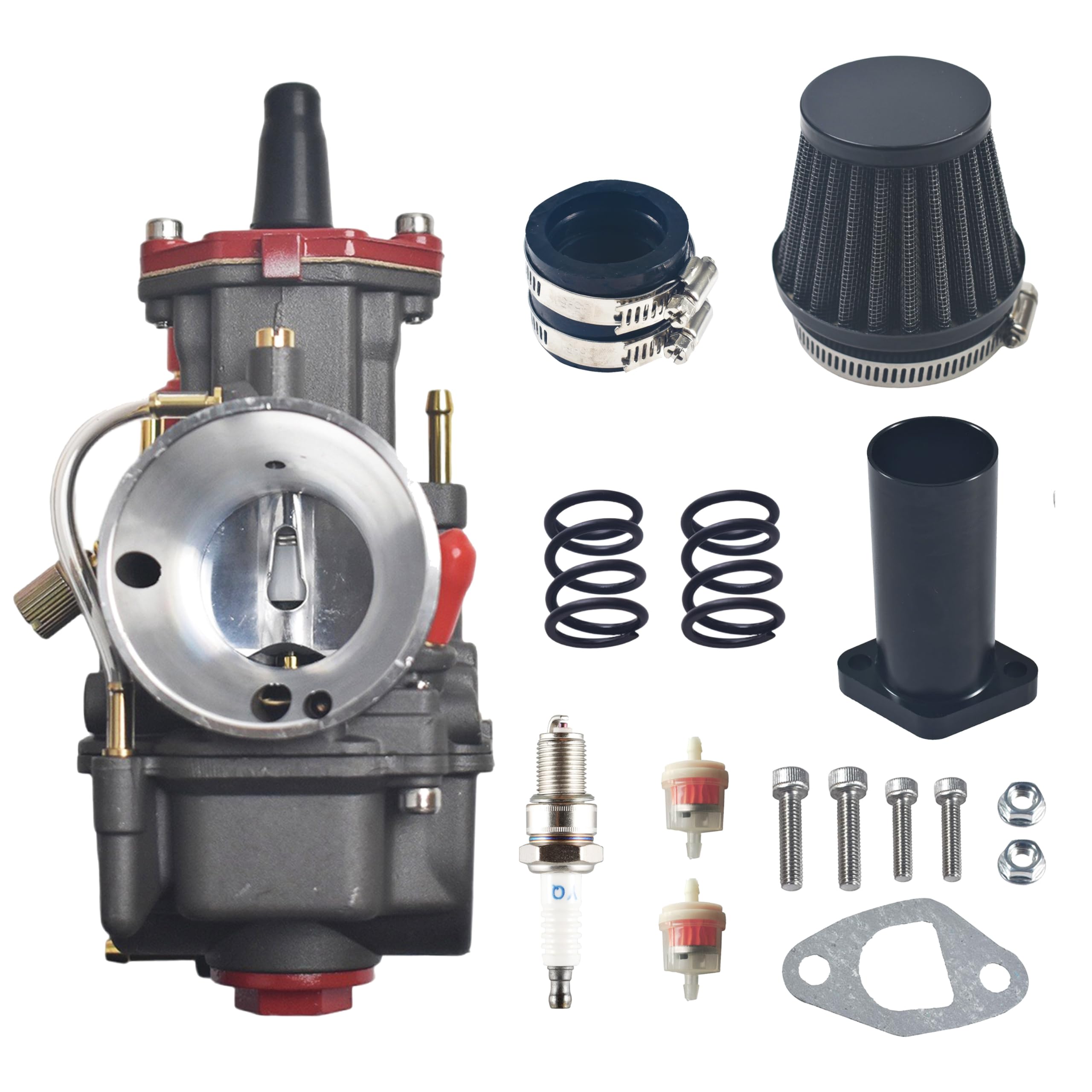 Photo 1 of PWK 28mm Carburetor w/Air filter Manifold Kit for Predator 212cc 224cc 196cc for Coleman CT200U-EX CT200U BT200X Mini Bike Baja Warrior MB200 KT196 GX160 6.5hp Engine Go kart Black